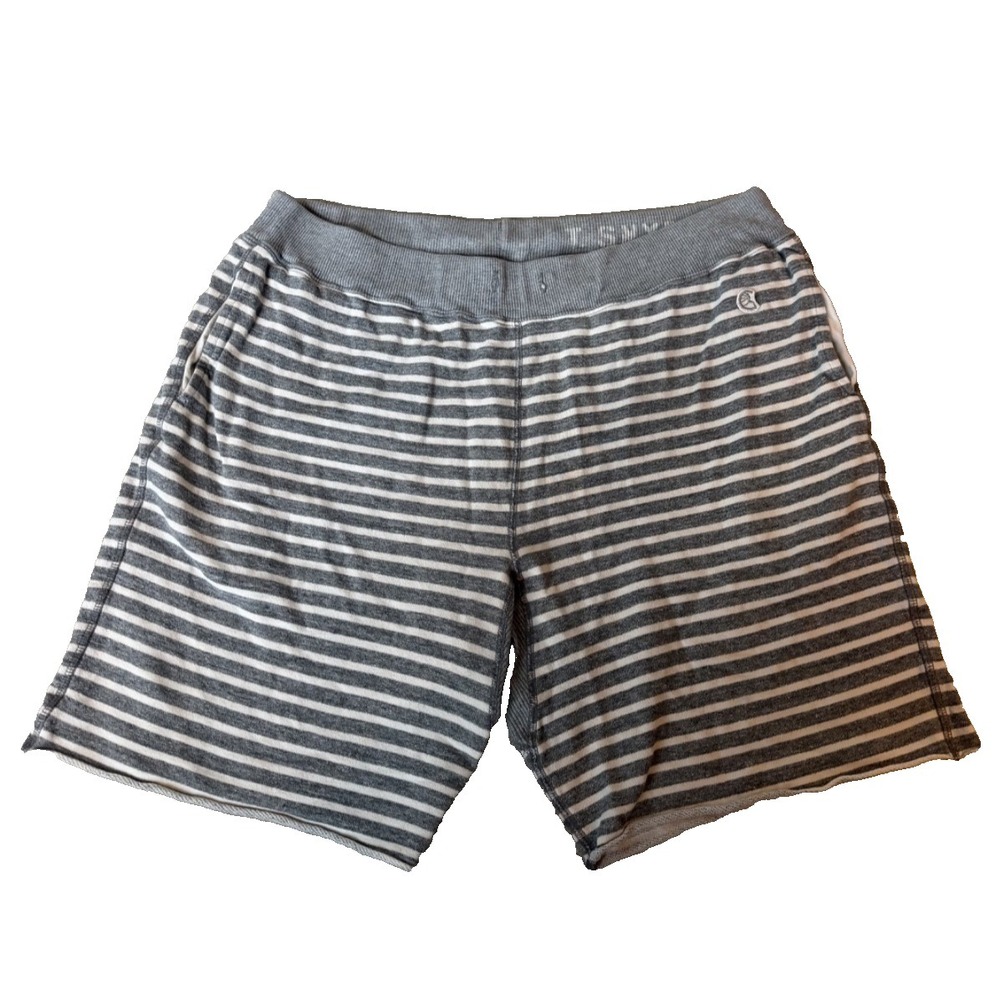 Todd Synder x Champion Men s Lounge Active Striped Grey 100% Cotton Shorts Sz L